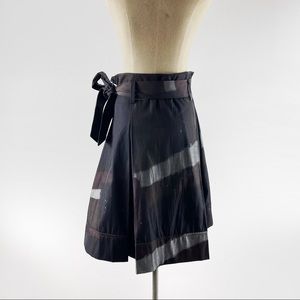 Anthropologie Sita Murt Skirt Pleated Tie Waist Neutral Brown Gray Black…